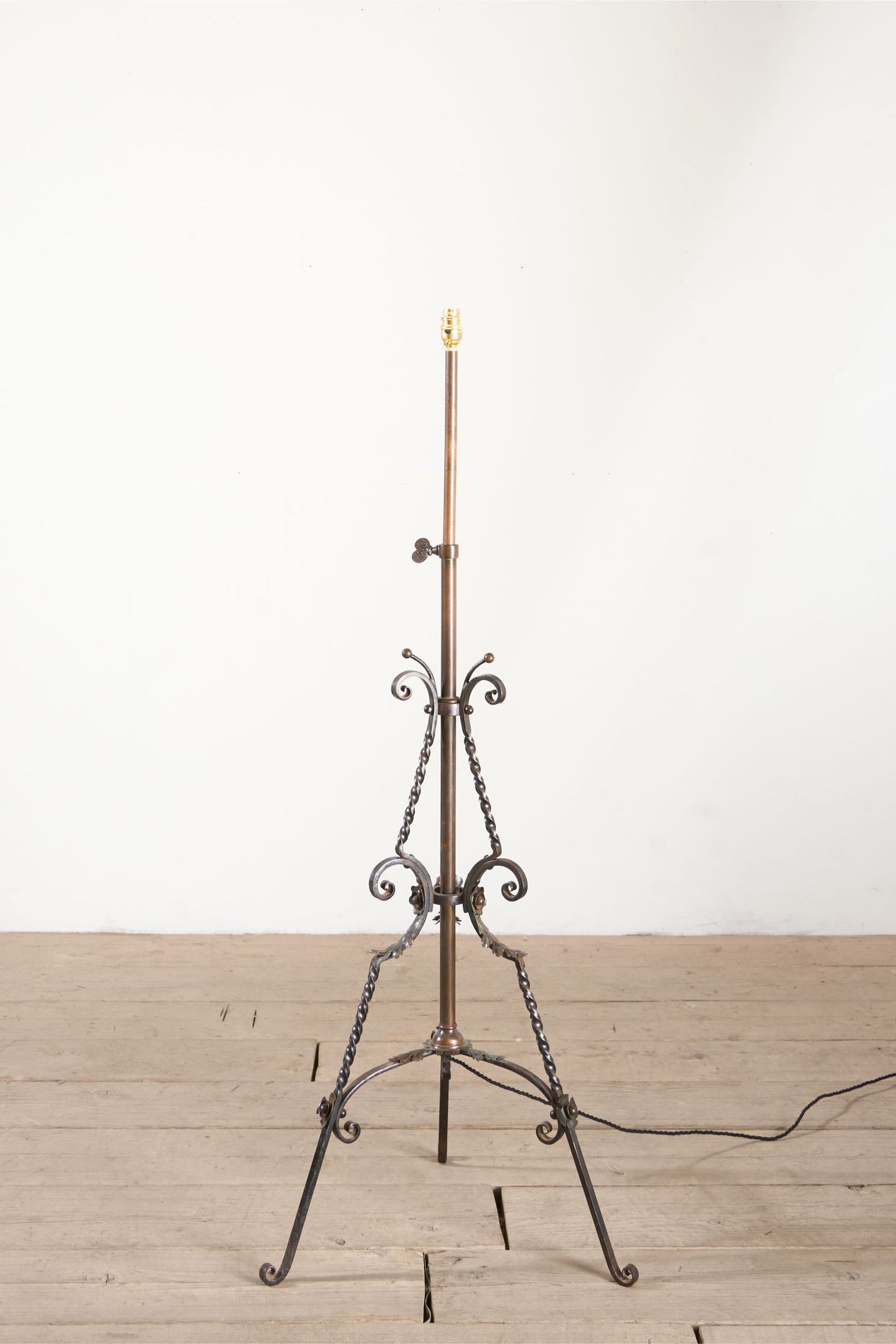 19th century Arts and crafts iron and copper floor lamp - TallBoy Interiors