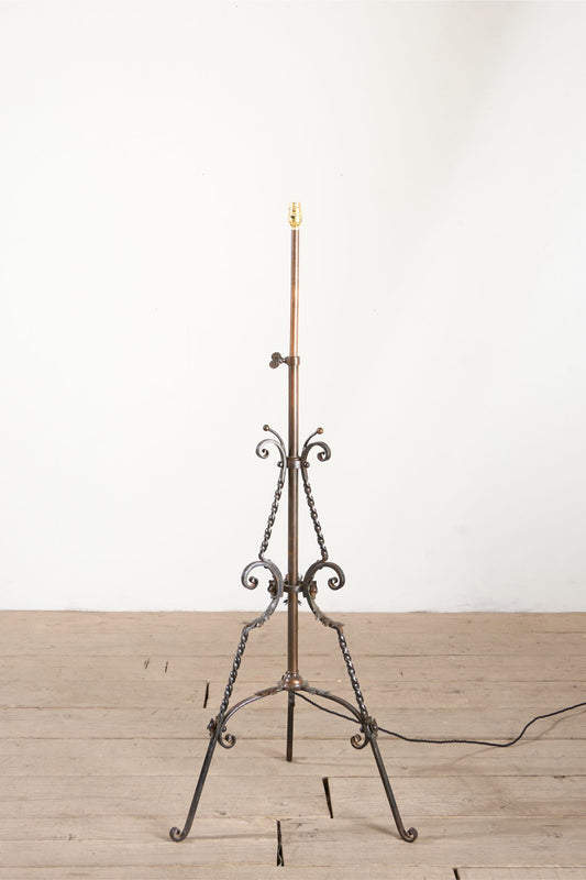 19th century Arts and crafts iron and copper floor lamp - TallBoy Interiors