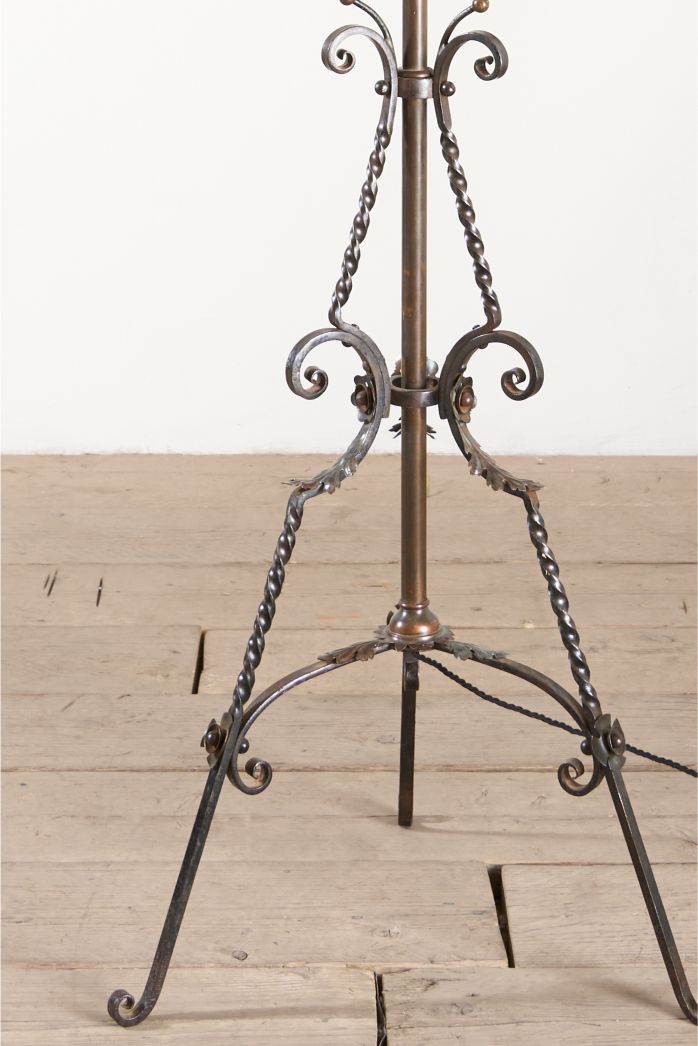 19th century Arts and crafts iron and copper floor lamp - TallBoy Interiors