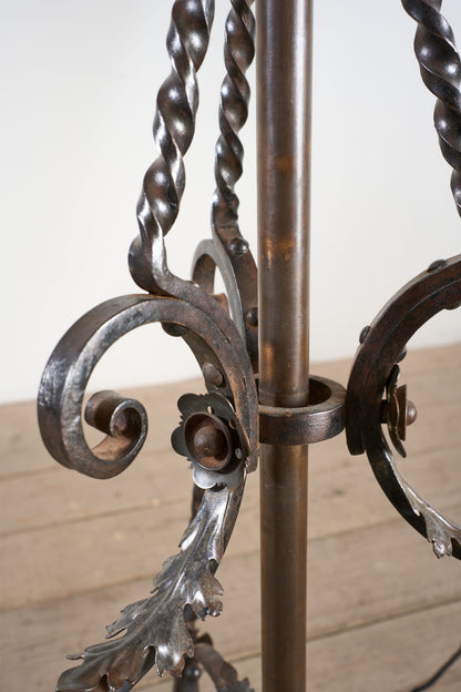 19th century Arts and crafts iron and copper floor lamp - TallBoy Interiors