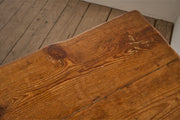 19th Century waney edged pine X frame tavern table - TallBoy Interiors