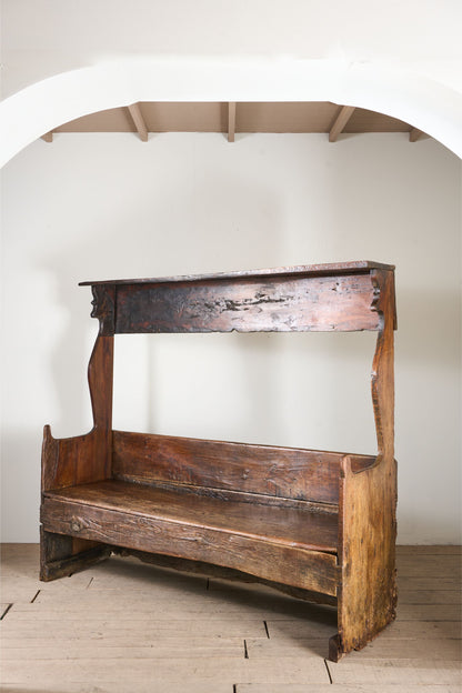 18th Century Folk art canopied Spanish settle - TallBoy Interiors