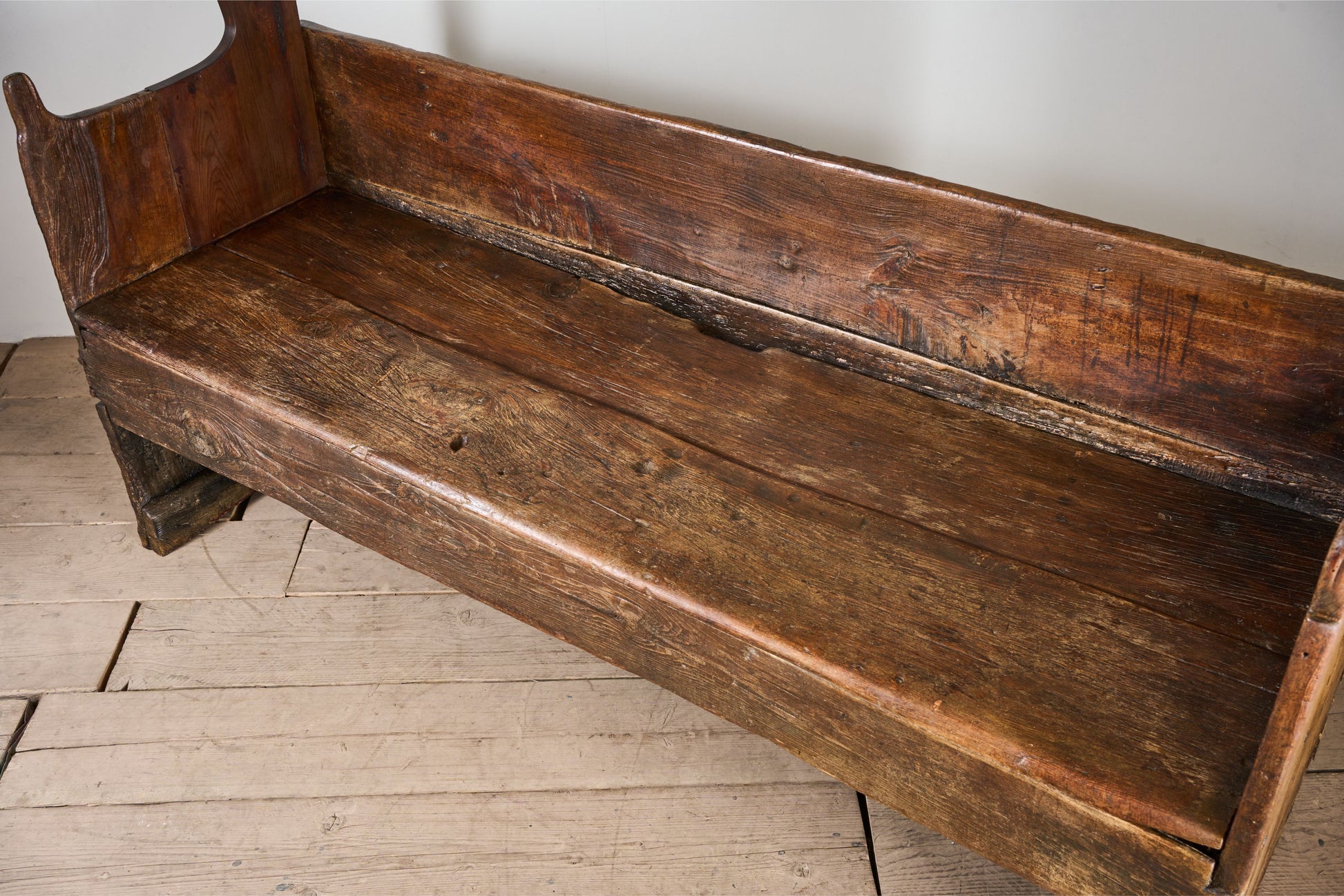 18th Century Folk art canopied Spanish settle - TallBoy Interiors