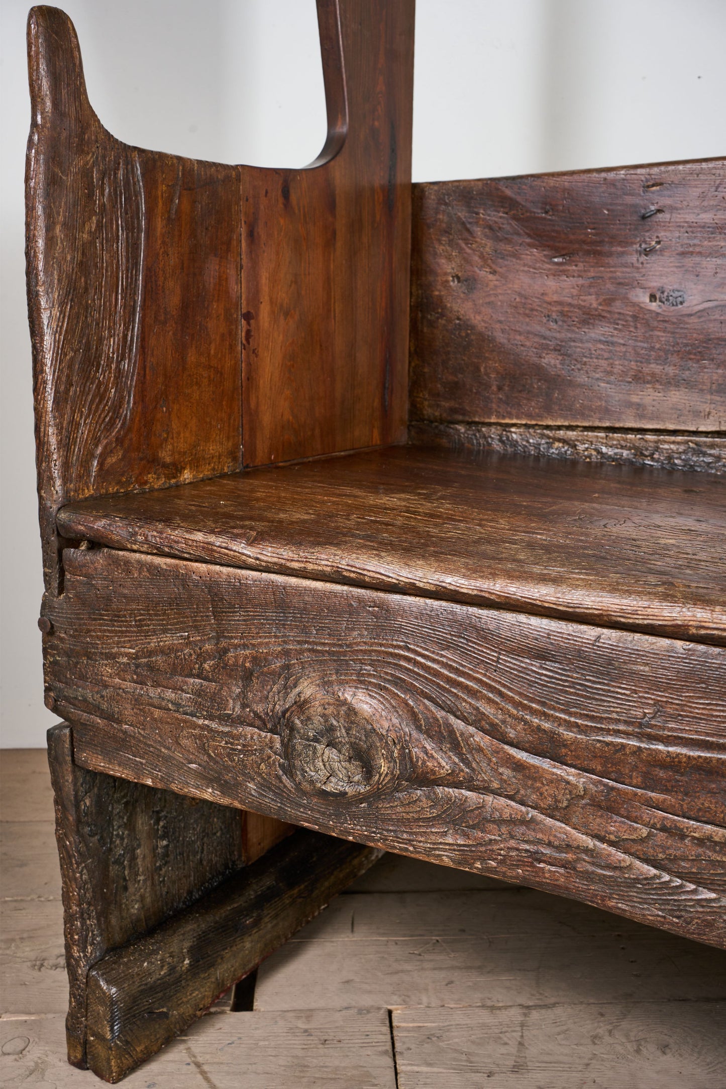 18th Century Folk art canopied Spanish settle - TallBoy Interiors