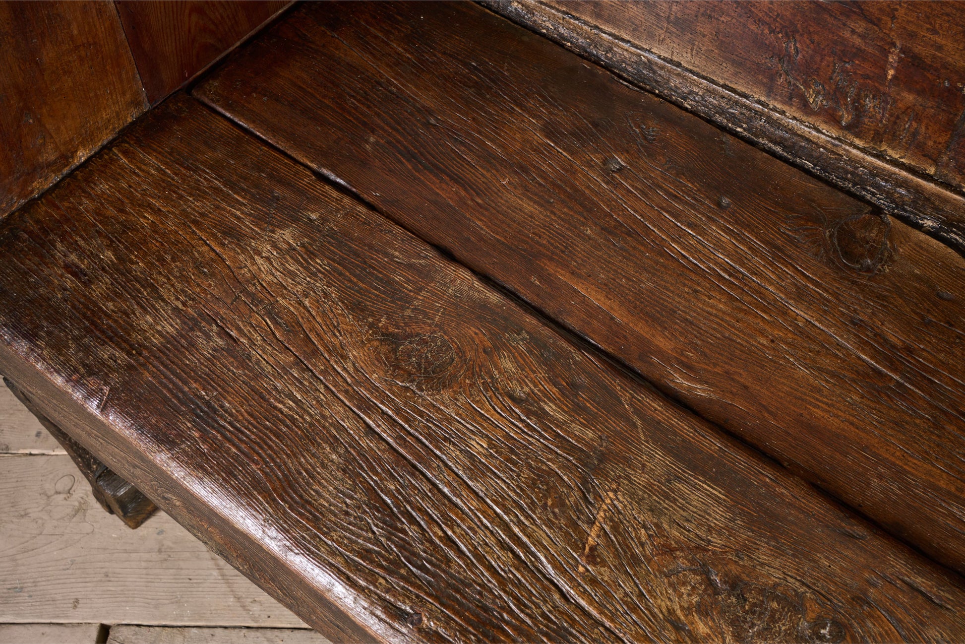 18th Century Folk art canopied Spanish settle - TallBoy Interiors