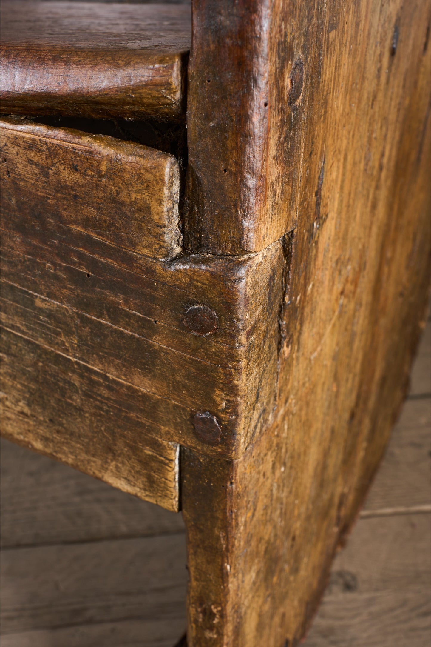 18th Century Folk art canopied Spanish settle - TallBoy Interiors