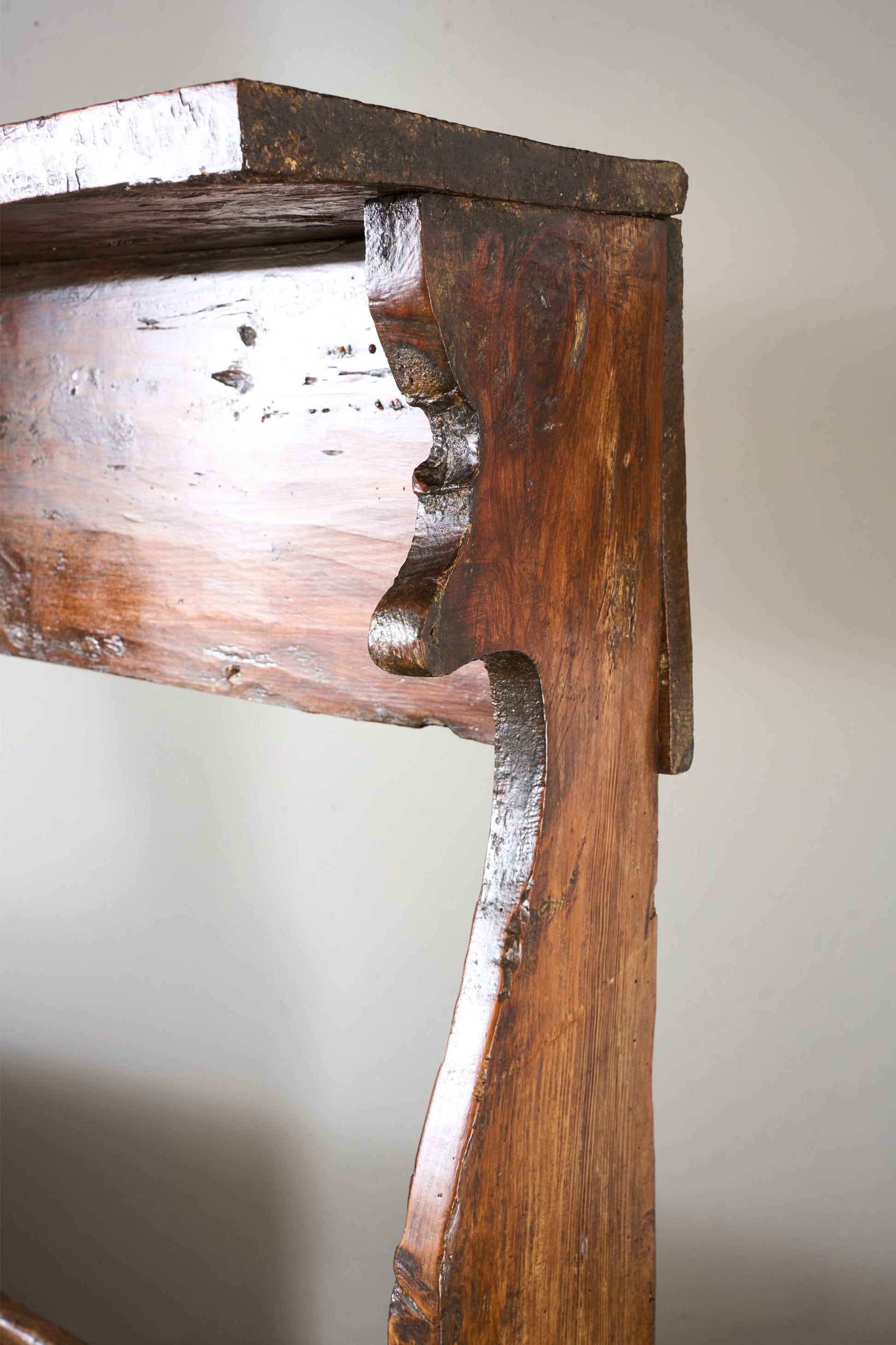 18th Century Folk art canopied Spanish settle - TallBoy Interiors