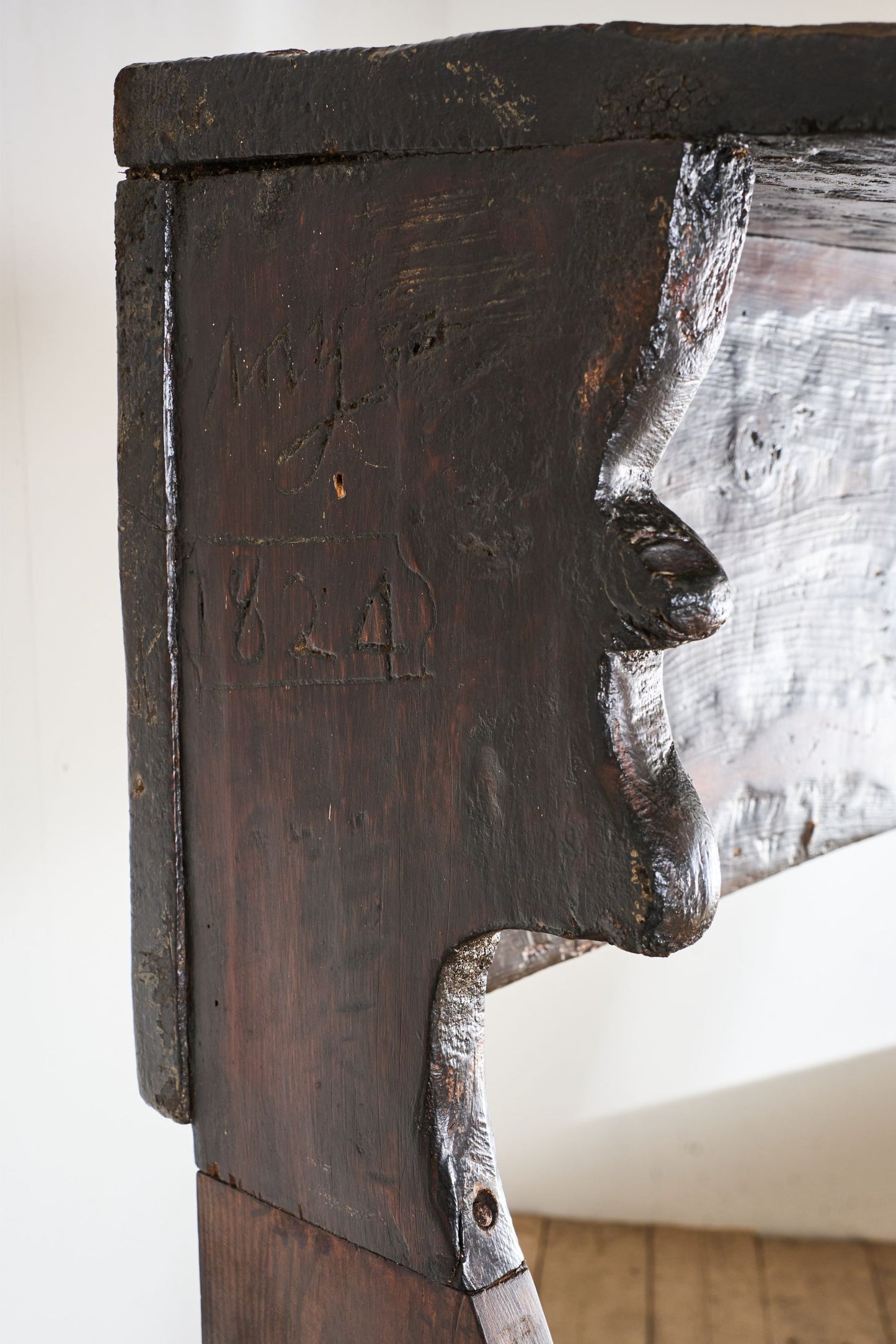 18th Century Folk art canopied Spanish settle - TallBoy Interiors