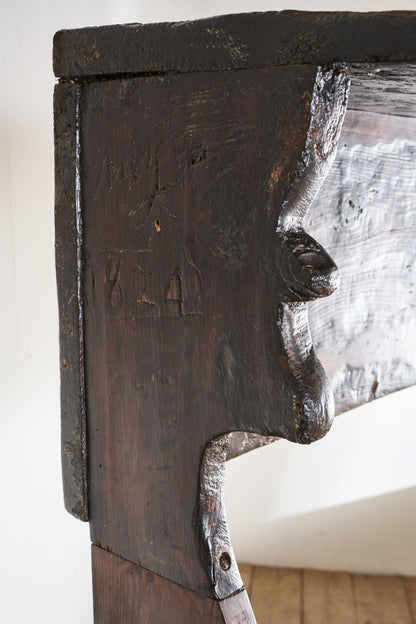 18th Century Folk art canopied Spanish settle - TallBoy Interiors