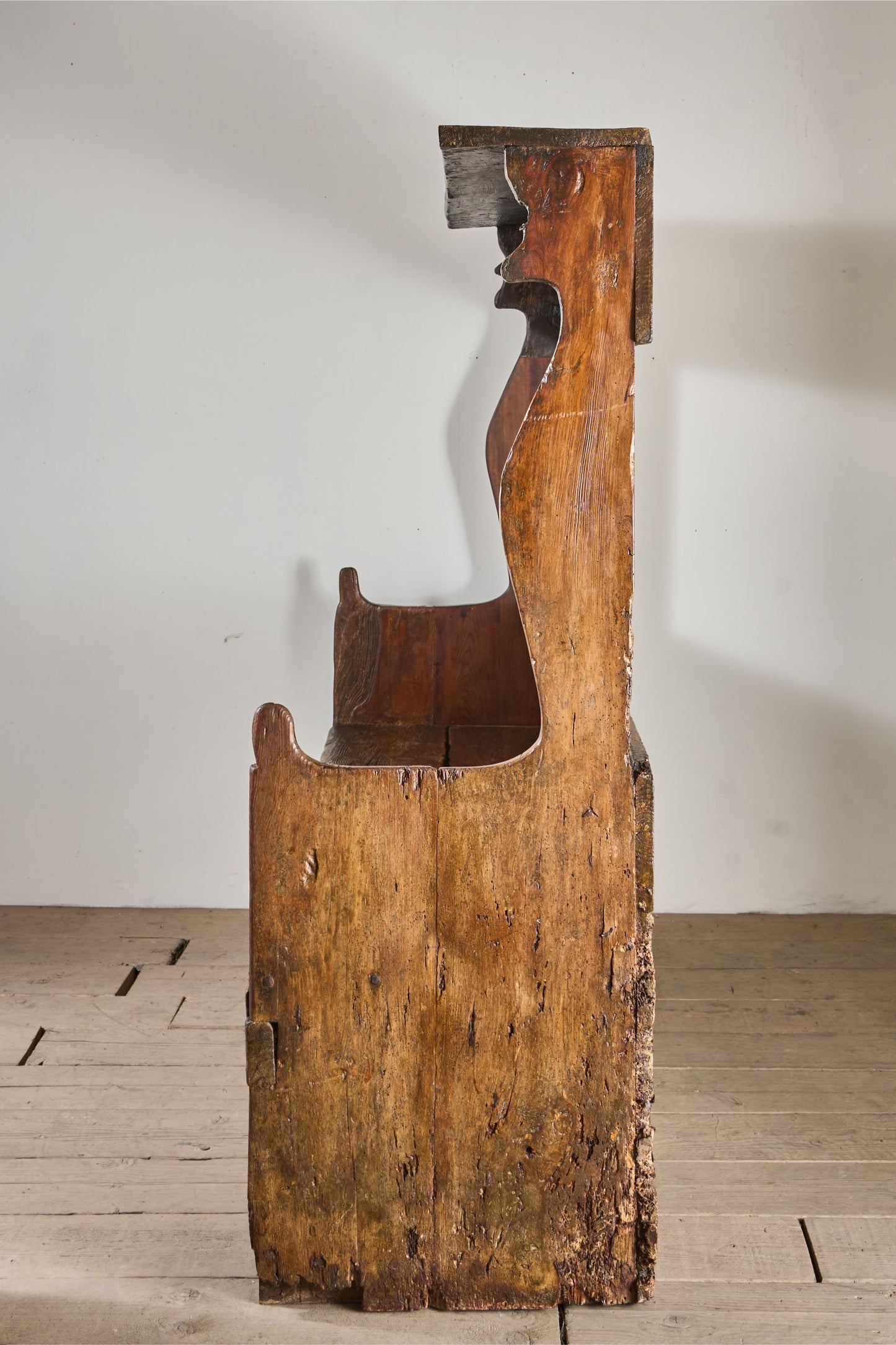 18th Century Folk art canopied Spanish settle - TallBoy Interiors