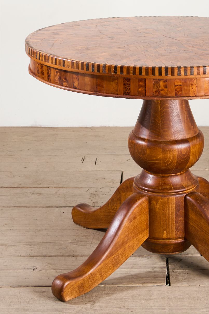 Art Deco circular marquetry inlaid centre table - TallBoy Interiors