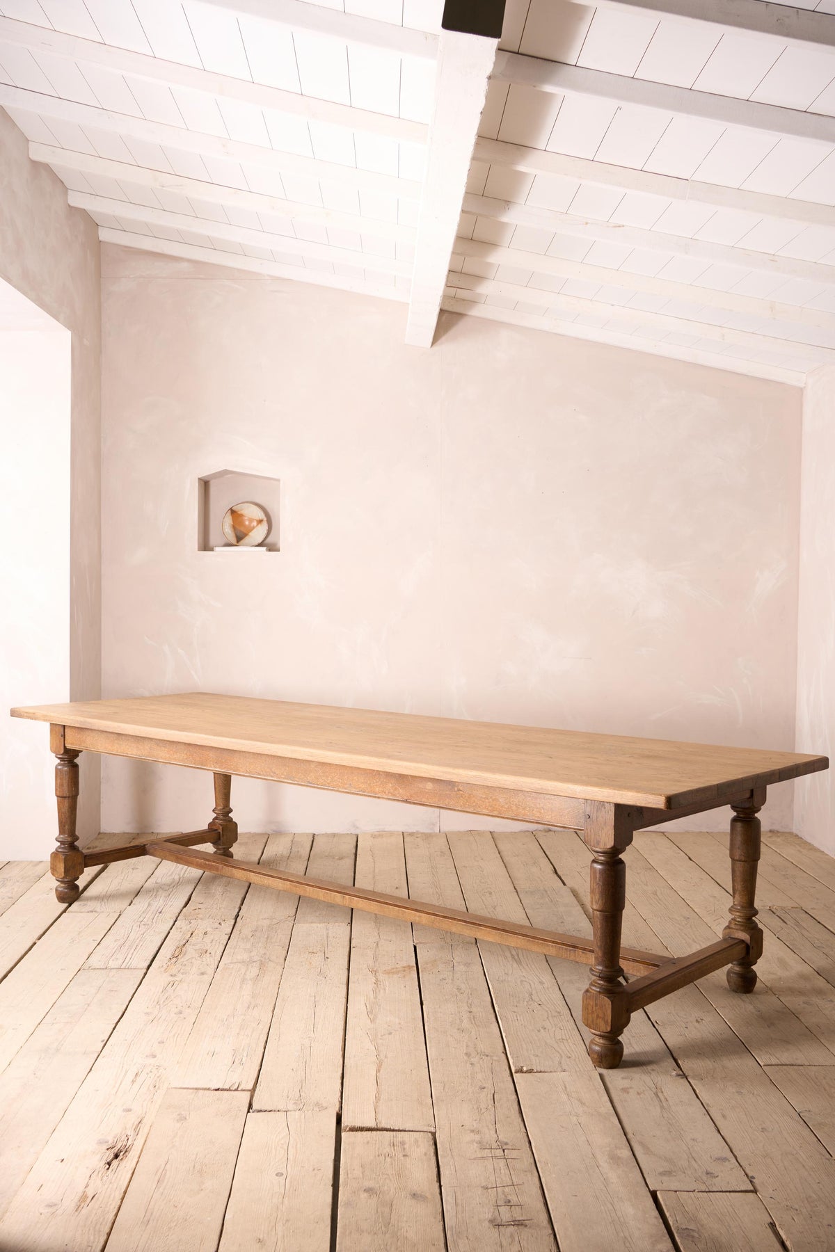 Early 20th century 3m long solid oak dining table - TallBoy Interiors