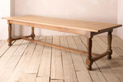 Early 20th century 3m long solid oak dining table - TallBoy Interiors