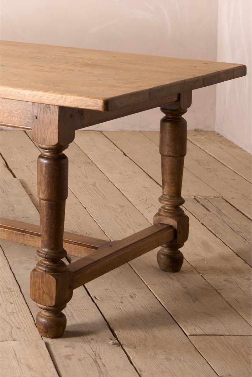 Early 20th century 3m long solid oak dining table - TallBoy Interiors