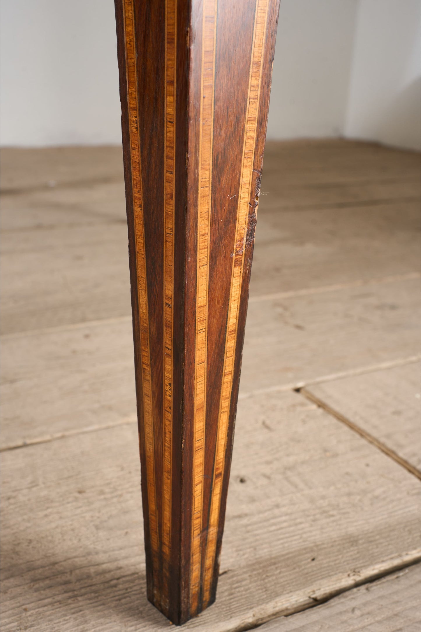 Large 19th Century Inlaid Italian circular table with purple marble - TallBoy Interiors