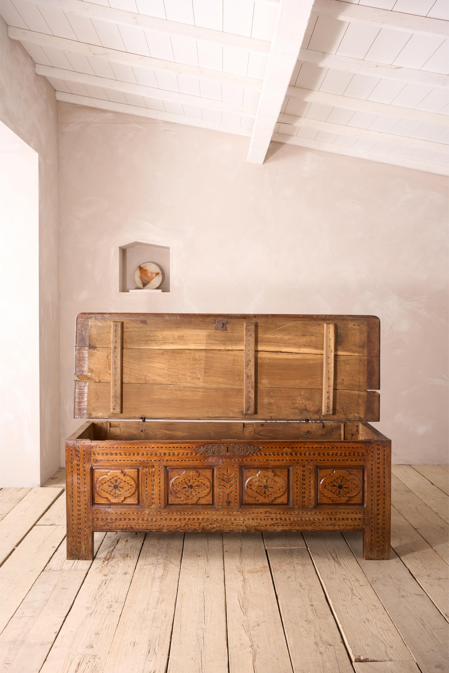 Large 18th century Marquetry coffer