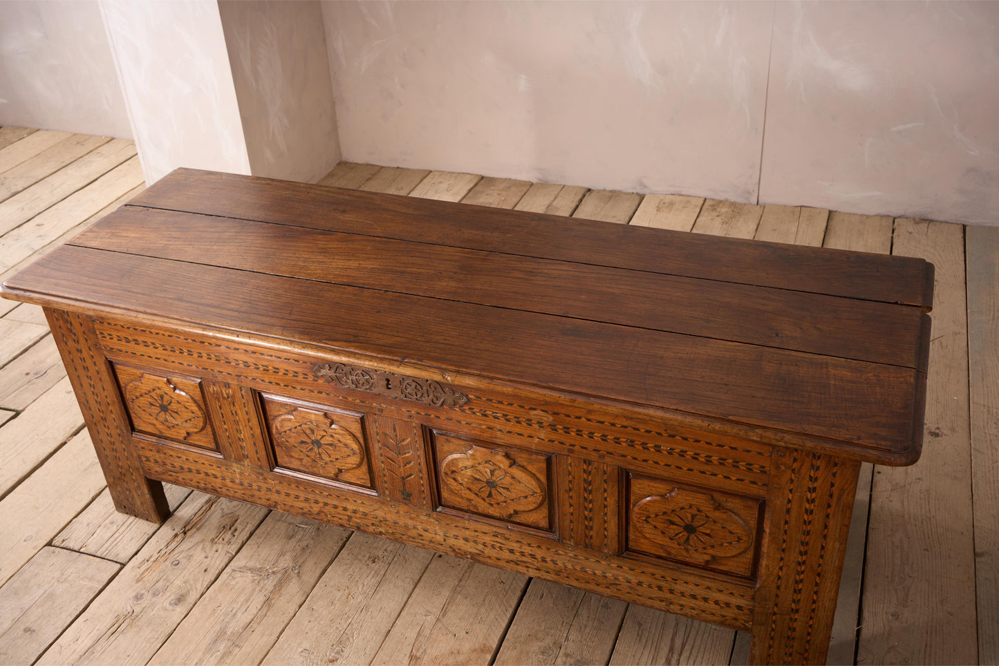 Large 18th century Marquetry coffer