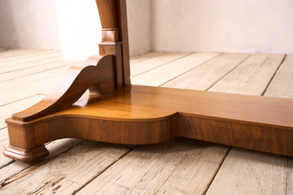 19th century walnut and white marble console table