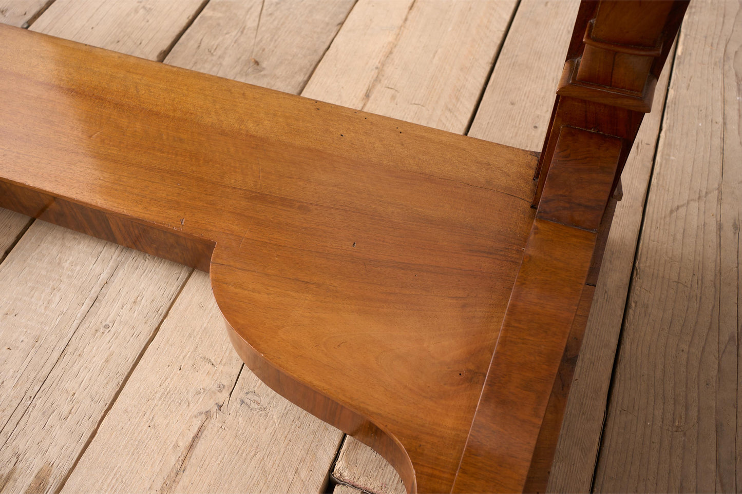 19th century walnut and white marble console table