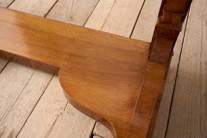 19th century walnut and white marble console table