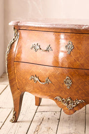 19th century Red marble and Kingwood chest of drawers - TallBoy Interiors