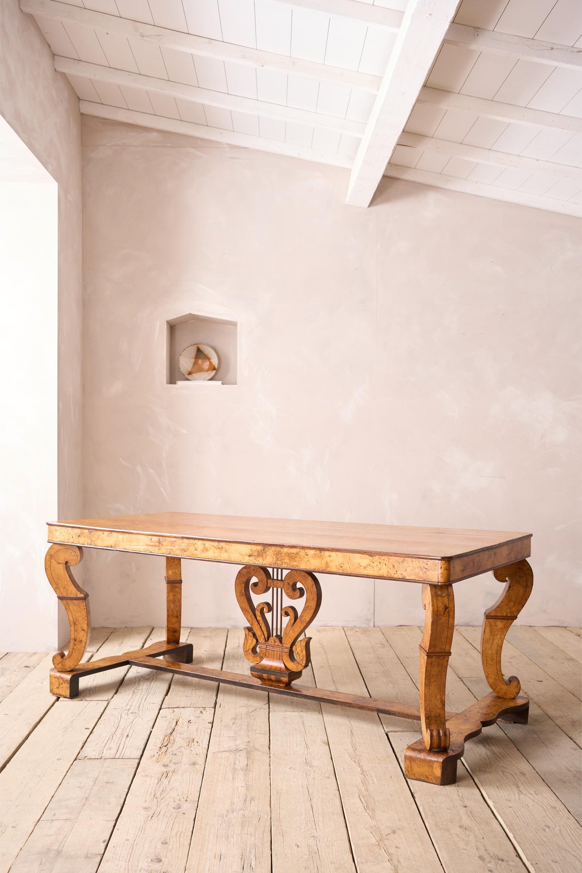 19th century Birdseye maple Biedermeier table - TallBoy Interiors
