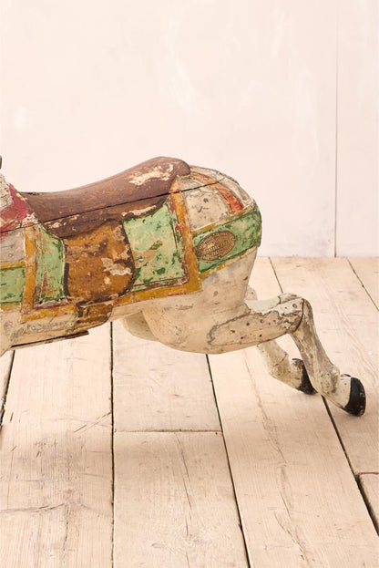 19th century Carved wooden fairground horse by Limonaire Freres Paris