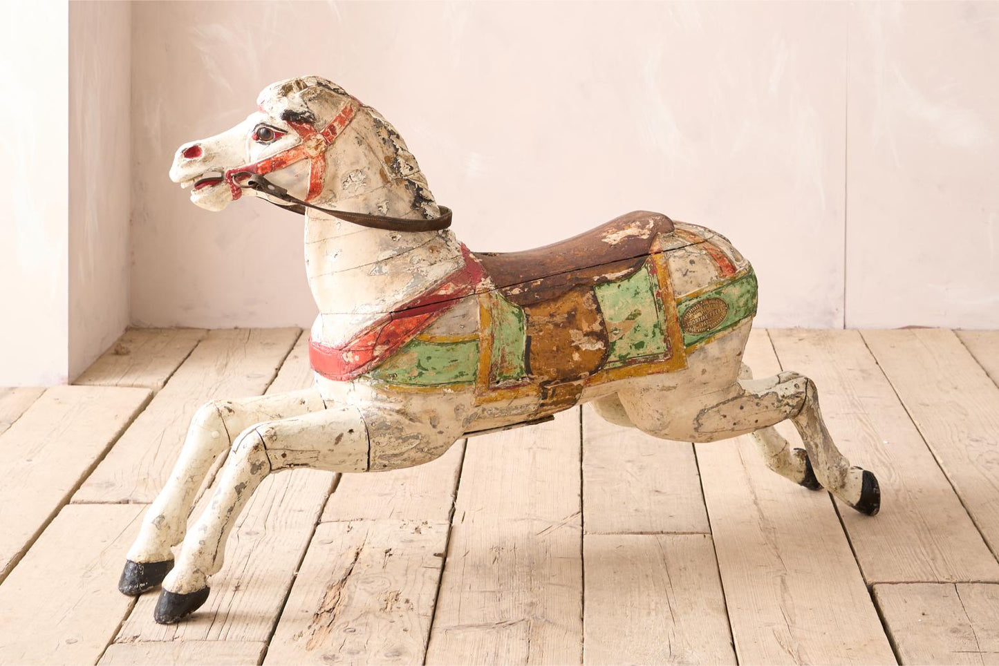 19th century Carved wooden fairground horse by Limonaire Freres Paris