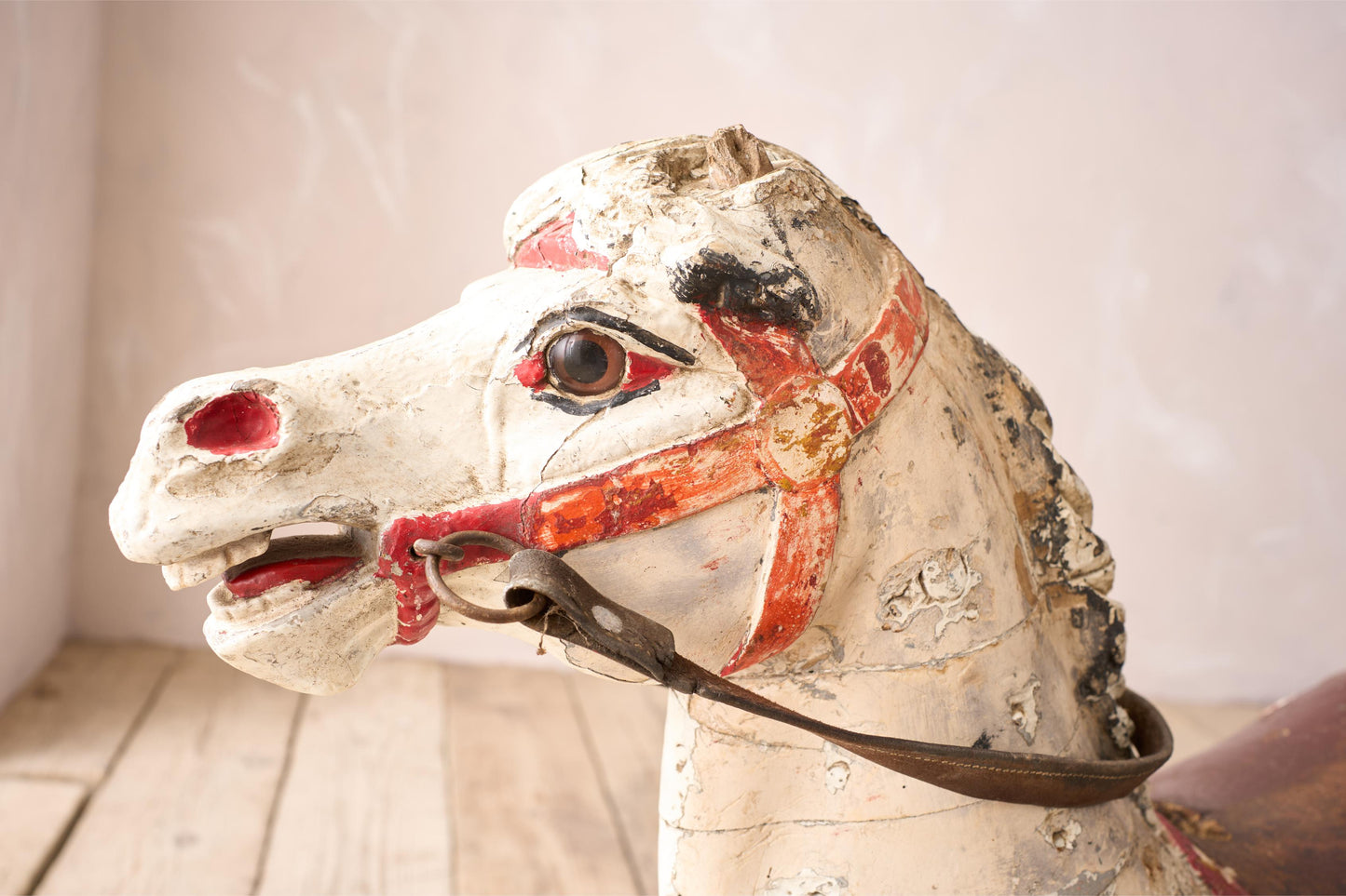 19th century Carved wooden fairground horse by Limonaire Freres Paris