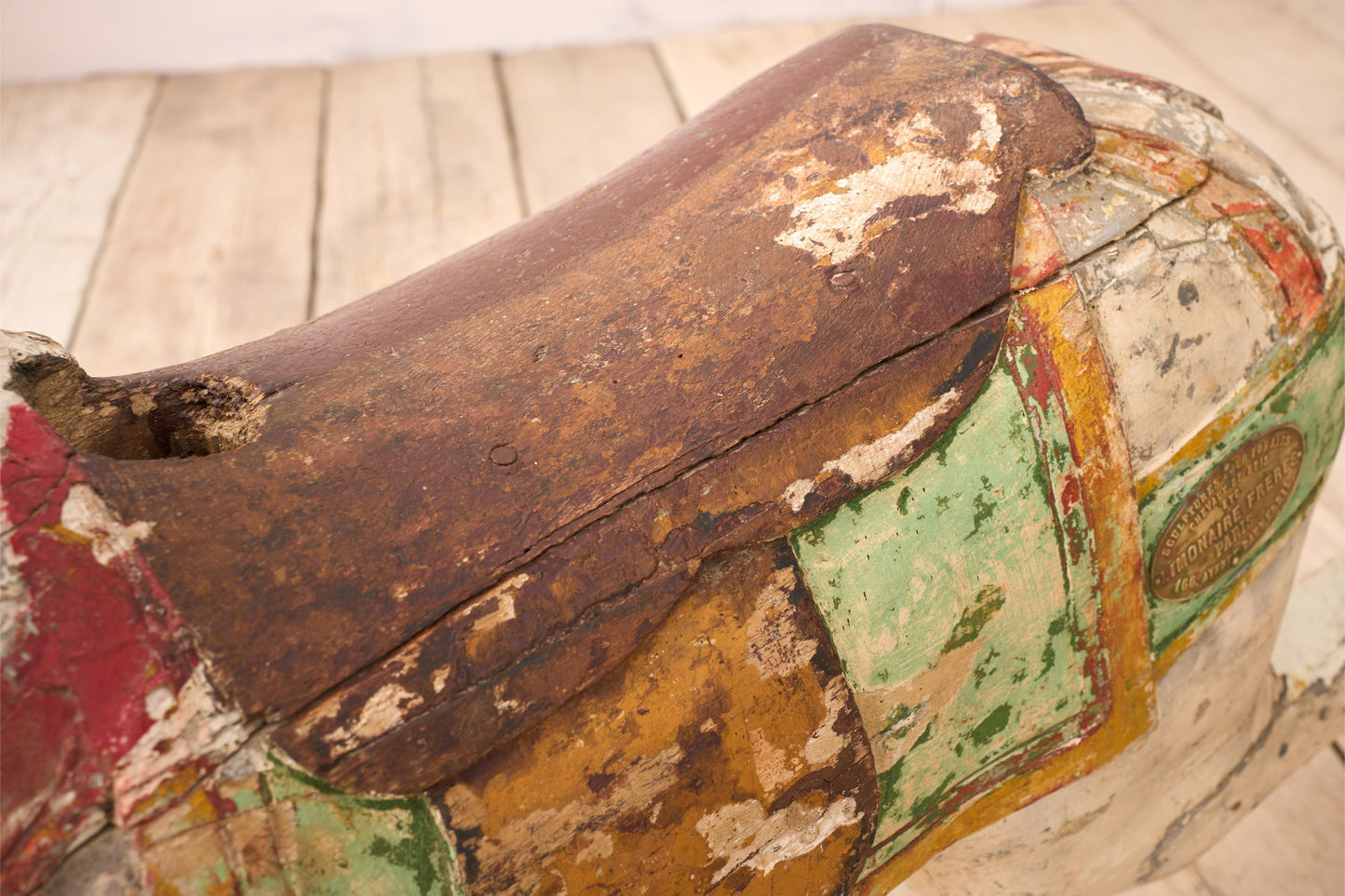 19th century Carved wooden fairground horse by Limonaire Freres Paris