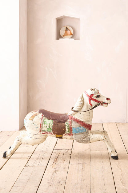 19th century Carved wooden fairground horse by Limonaire Freres Paris