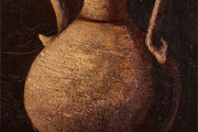 Large 20th century oil on canvas painting of 4 pots