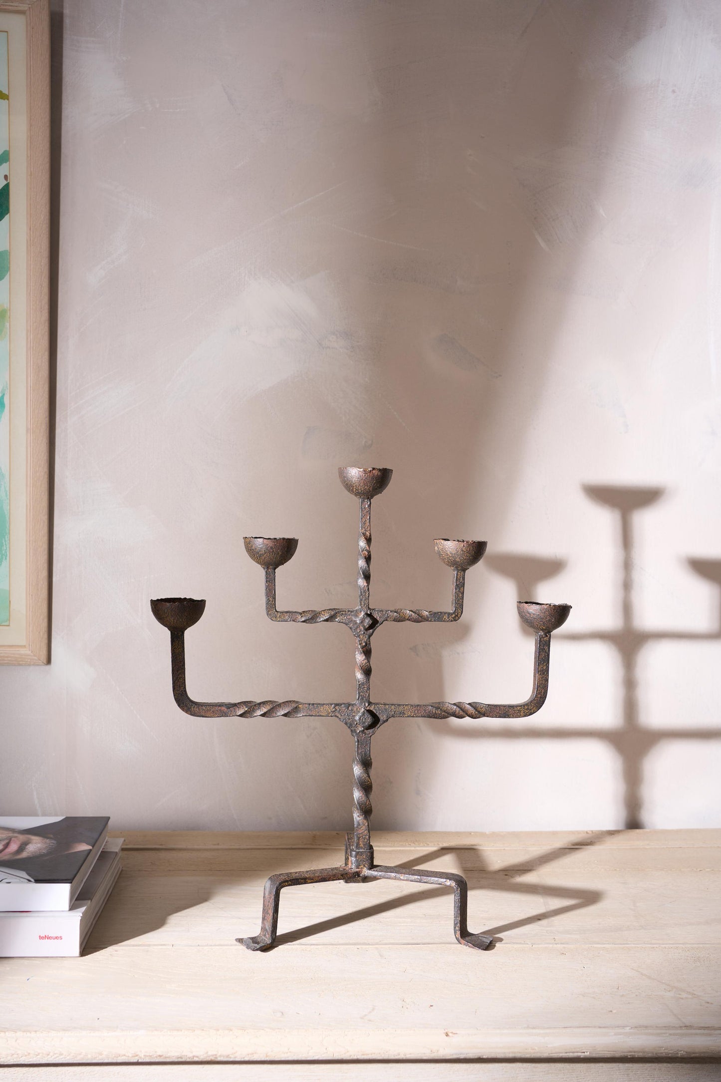 Mid century Spanish brutalist candelabra
