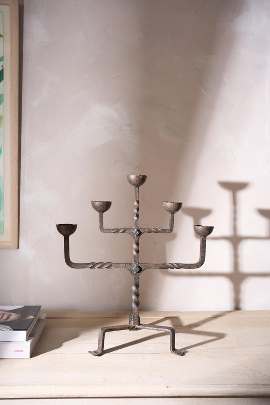 Mid century Spanish brutalist candelabra