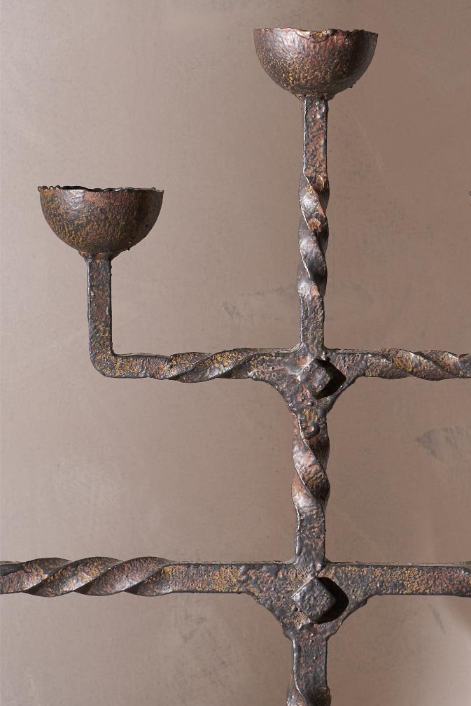 Mid century Spanish brutalist candelabra