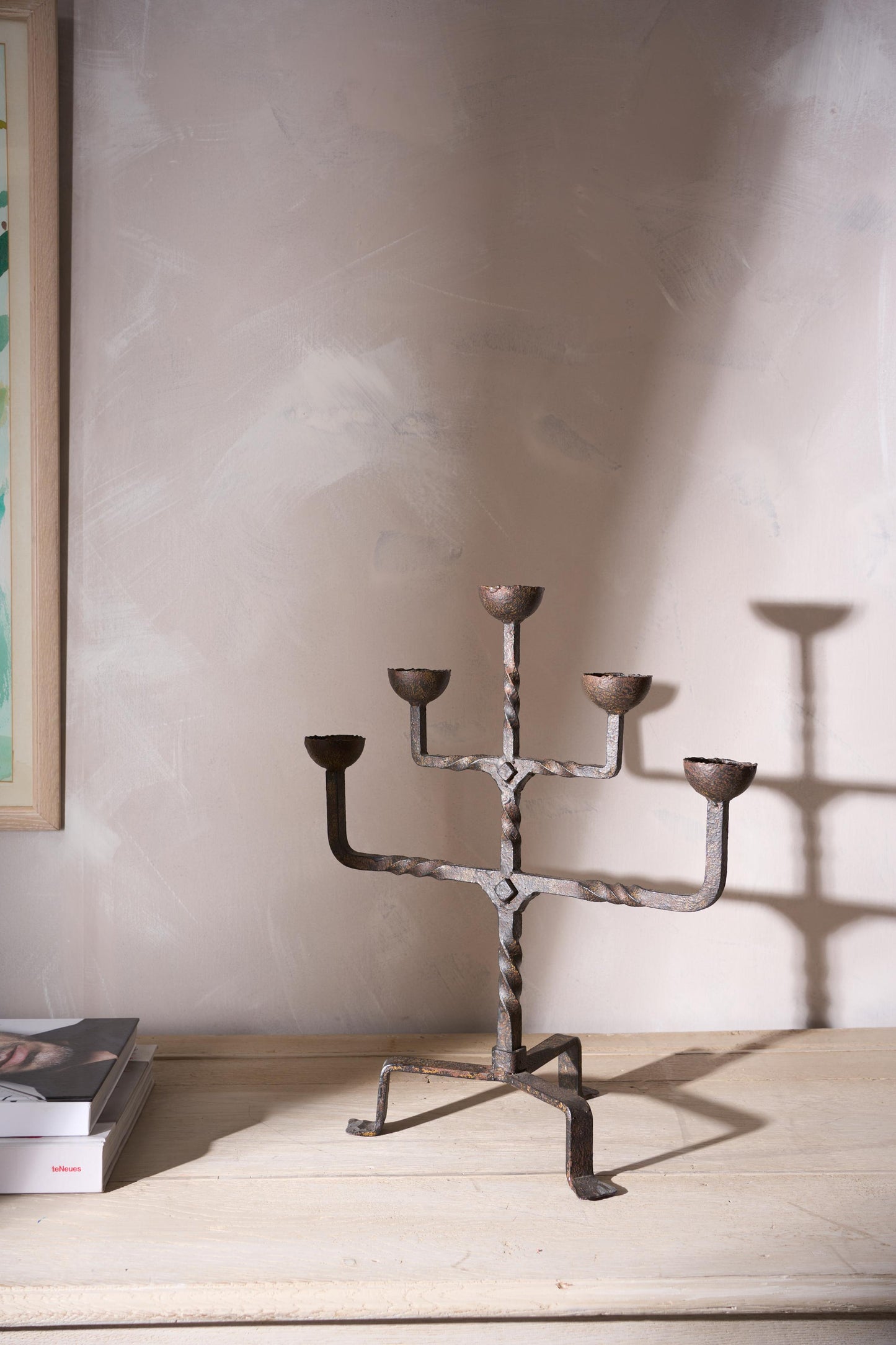 Mid century Spanish brutalist candelabra