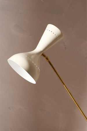 20th century Cream and brass table lamp after Stilnovo