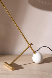 20th century Cream and brass table lamp after Stilnovo