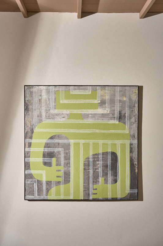 Large modern abstract painting on board by Sylvia Ortega - 004 - TallBoy Interiors