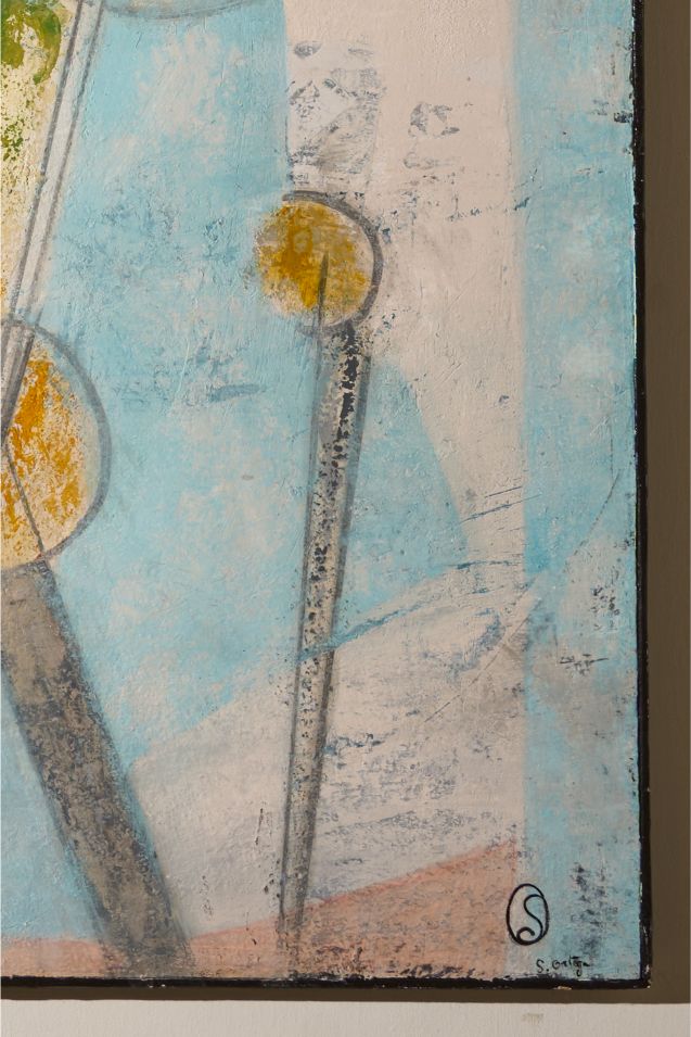 Large modern abstract painting on board by Sylvia Ortega - 006 - TallBoy Interiors