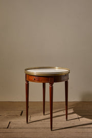 Early 20th century Mahogany and white marble Gueridon table - TallBoy Interiors