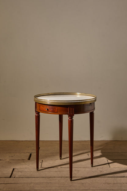 Early 20th century Mahogany and white marble Gueridon table - TallBoy Interiors