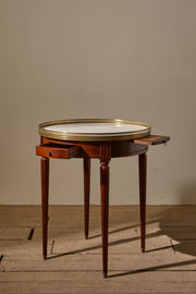 Early 20th century Mahogany and white marble Gueridon table - TallBoy Interiors
