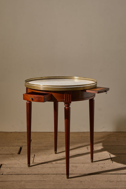 Early 20th century Mahogany and white marble Gueridon table - TallBoy Interiors