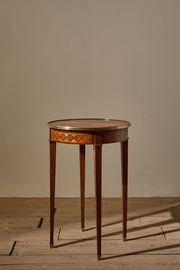 c.1900 Mahogany and brass Gueridon table by A Hugnet Paris - TallBoy Interiors