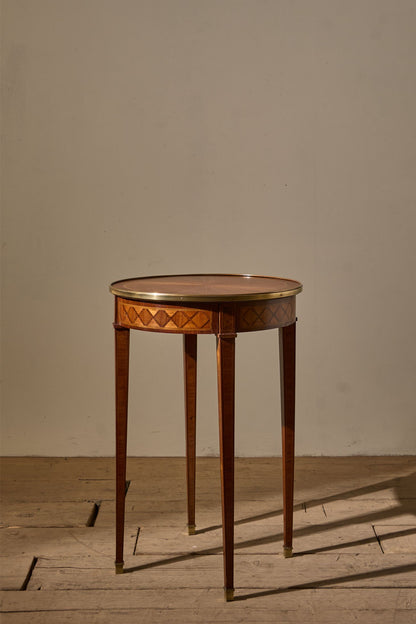c.1900 Mahogany and brass Gueridon table by A Hugnet Paris - TallBoy Interiors
