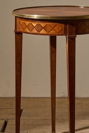 c.1900 Mahogany and brass Gueridon table by A Hugnet Paris - TallBoy Interiors