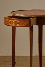 c.1900 Mahogany and brass Gueridon table by A Hugnet Paris - TallBoy Interiors