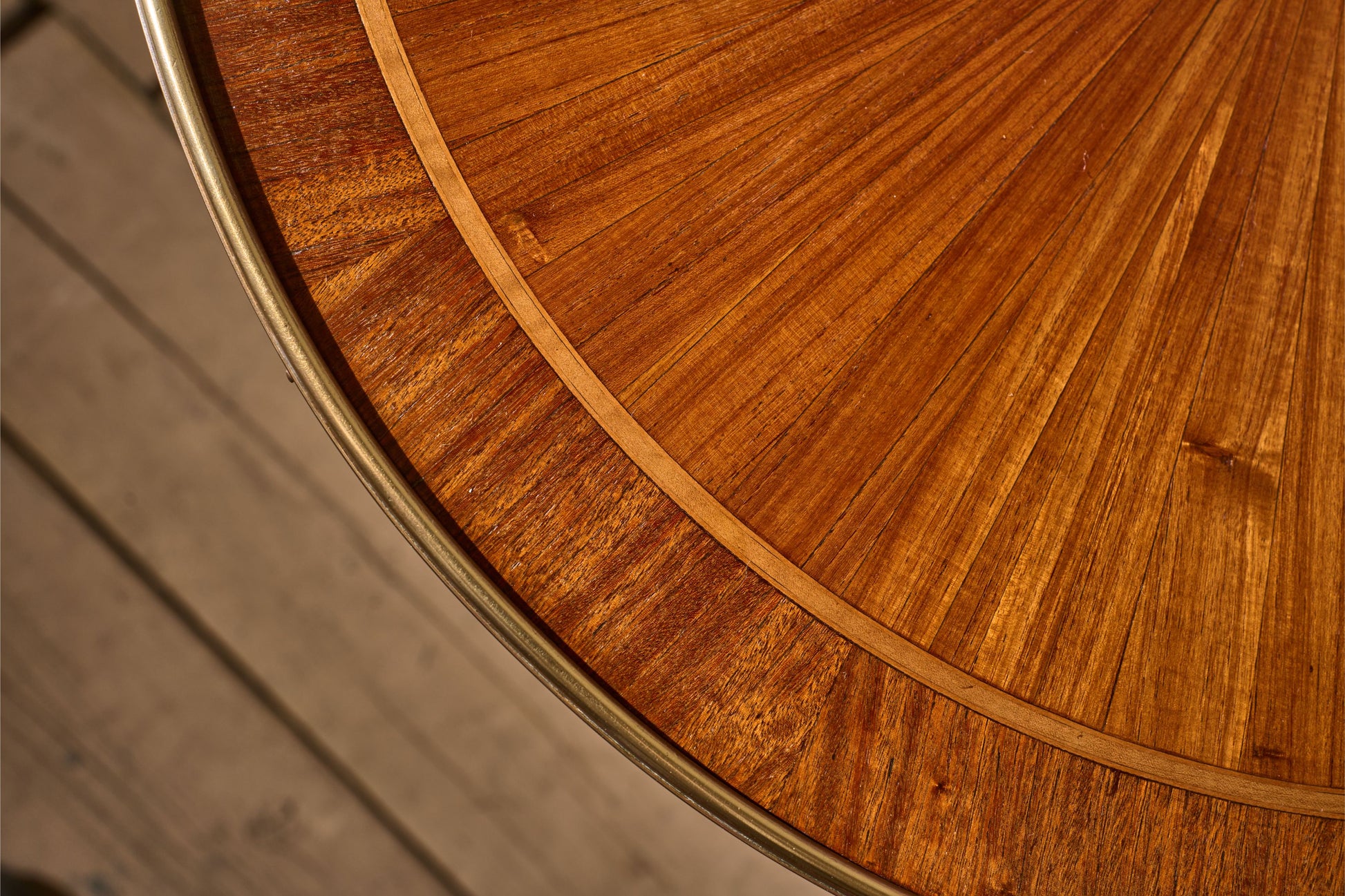 c.1900 Mahogany and brass Gueridon table by A Hugnet Paris - TallBoy Interiors