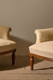 Pair of 19th century French square back armchairs - TallBoy Interiors